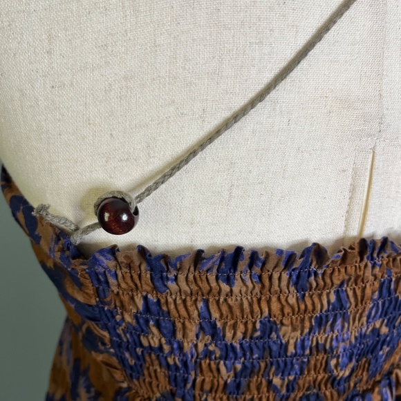 Banana Republic 2000's Midi Dress Brown Sleeveless Boho Flowy Size 4 - Picture 6 of 10